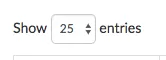 number of entries per page